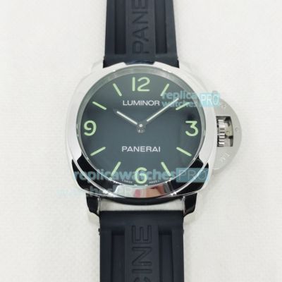 Replica Panerai Luminor Marina PAM 00112 Watch Black Dial Black Rubber Strap 44MM